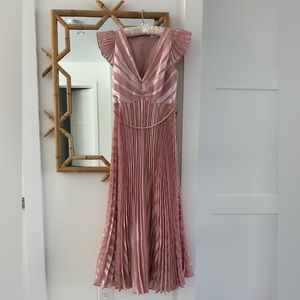 Zimmermann Sunday pleated midi dress in burnt rose US SIZE 4